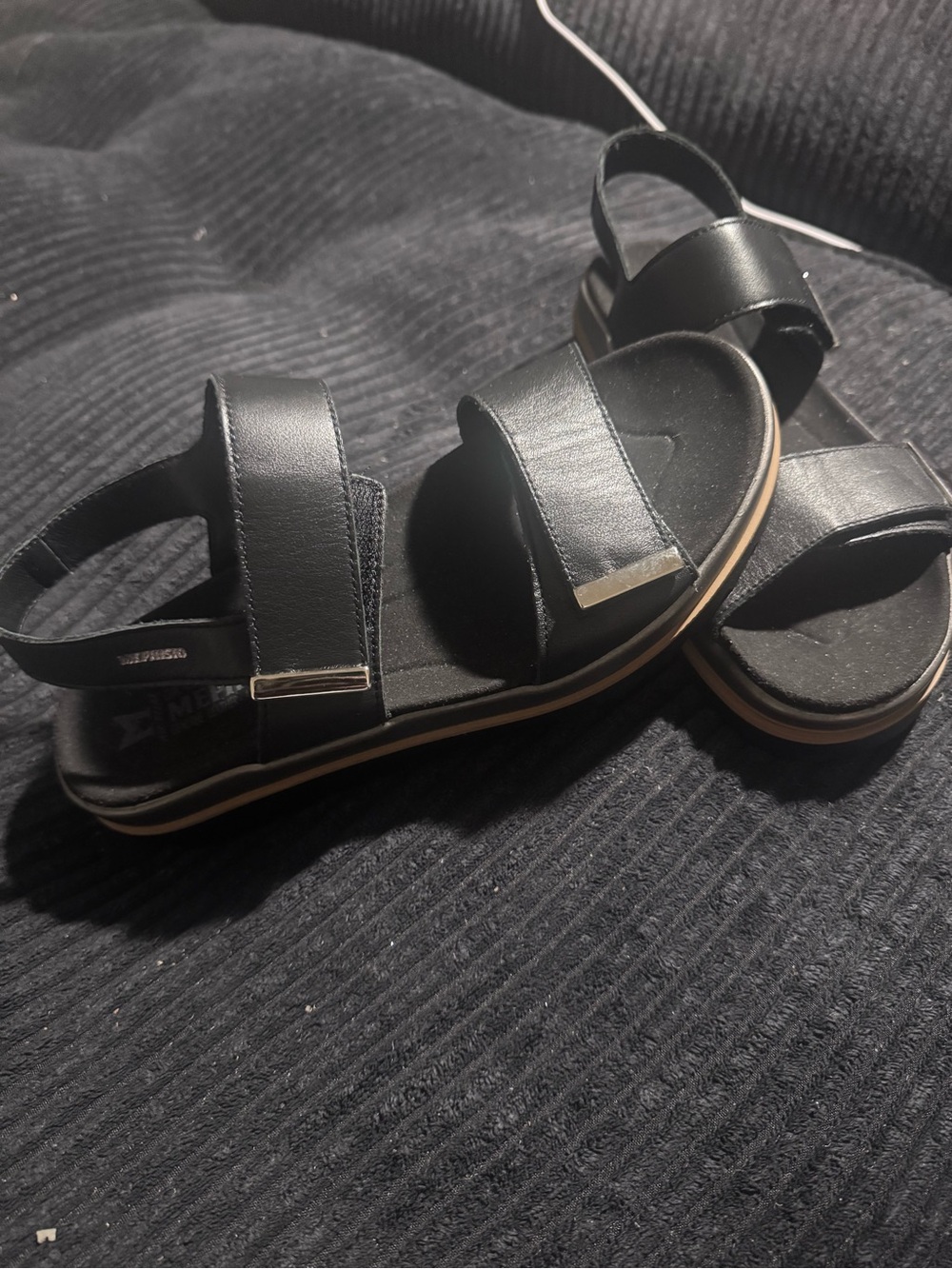 Black Mephisto Dominica Platform Sandals size 39 new w/out box
